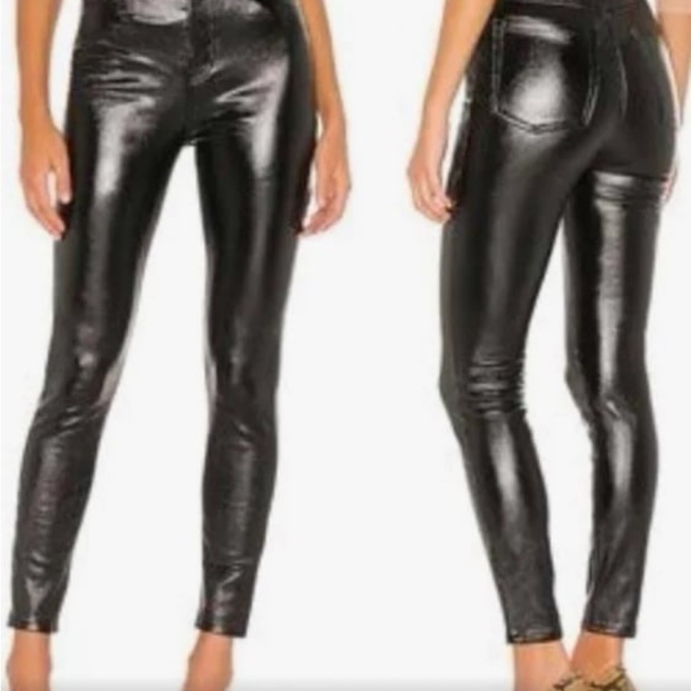 Free people Shiny Black Faux Leather pants